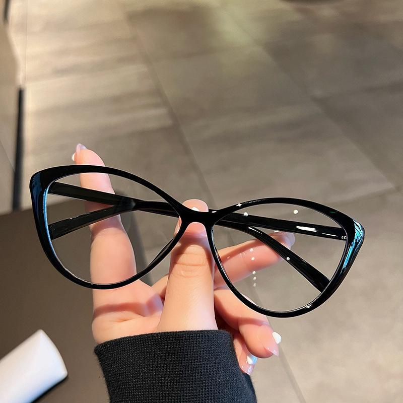 Korean version of plain artifact myopia glasses women's high definition eye protection anti-blue flat glasses large frame thin glasses frame