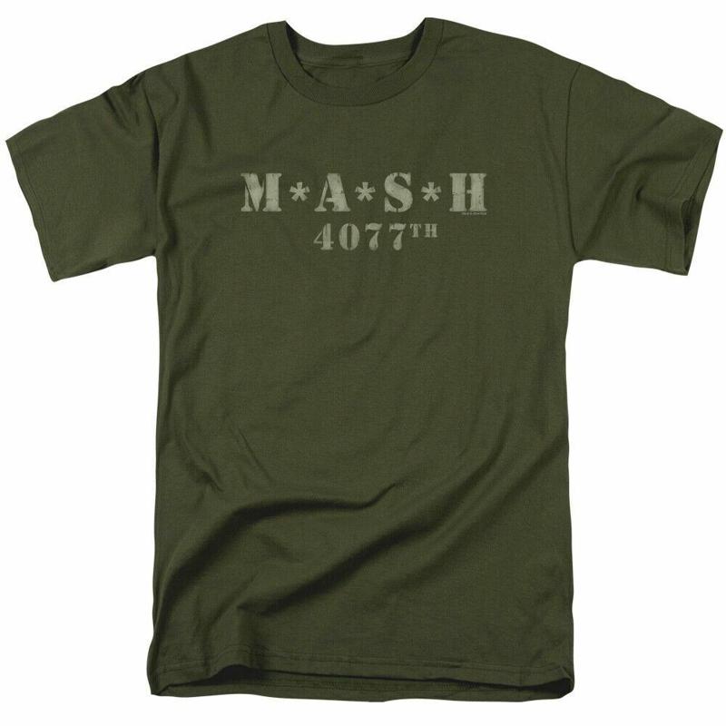 

Мужская футболка Mash с потертым логотипом 4077, лицензионная, с изображением классического телешоу, оливкового цвета - Мужская летняя хлопковая футболка с принтом S разноцветный