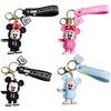 Cute Cartoon Pvc Keychain With Classic Mickey And Minnie Design