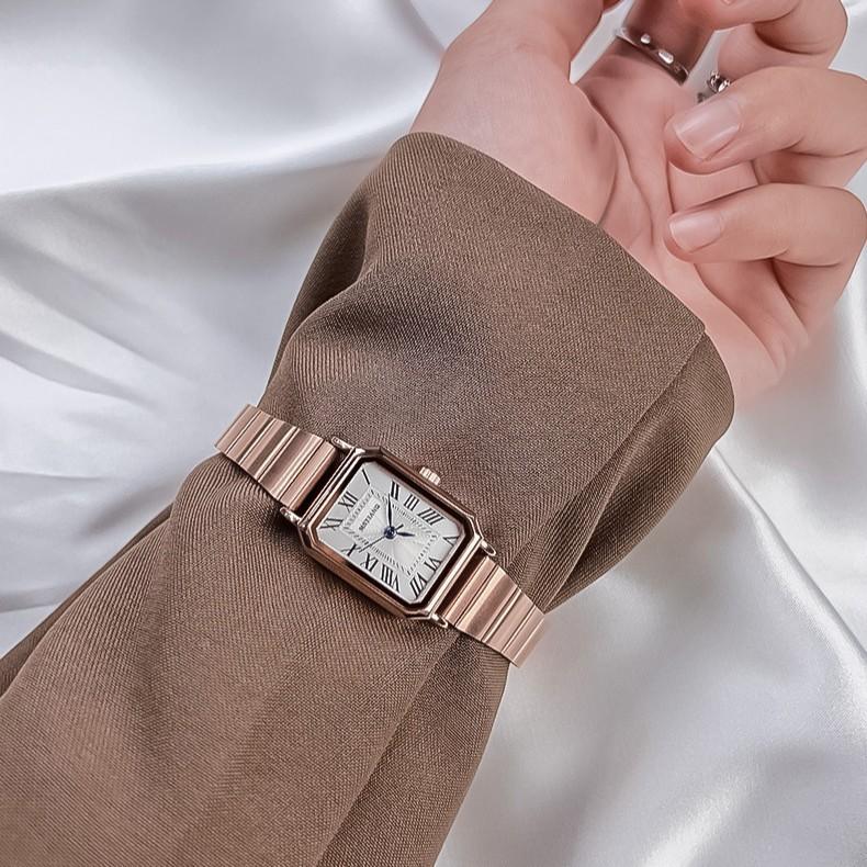 Women'S Square Watch Niche Design Simple Temperament Student Bamboo Belt Light Luxury Women'S Watch