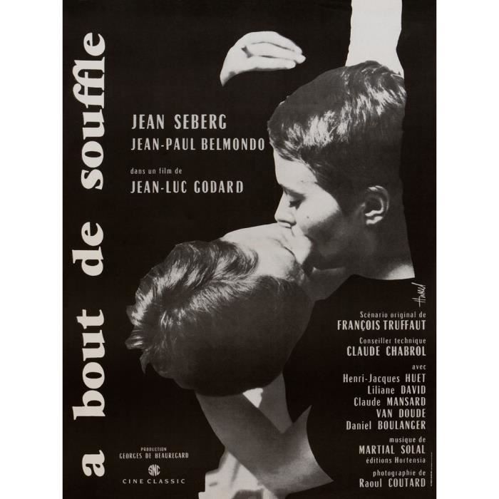 

A bout de souffle Affiche originale de cinéma Petit format 53x40cm Roulée