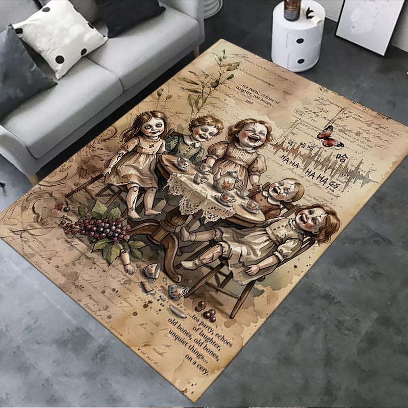 

2025 New Horror Dolls Carpet Rug for Living Room Bedroom Home Sofa Decoration,Kids play Non-slip Floor Mat 40x60cm( 15x23in )