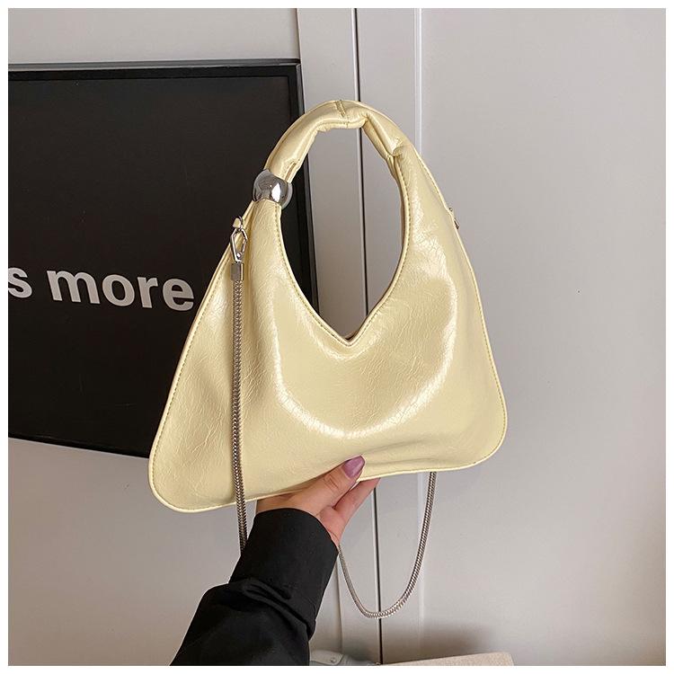 Wind Solid Color Soft Leather Lacquer Underarm Tote Bag Light Luxury Atmosphere, Spring Shoulder Commuter Women's Bag