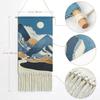 Alynsehom Macrame Woven Wall Hanging Tapestry Boho Wall Art Moon Mountain Chic Home Decor Bohemian Aztec Apartment Dorm Room Backdrop Decoration