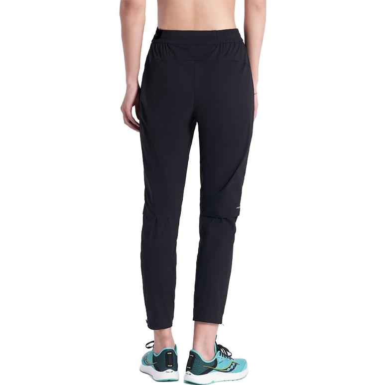 Saucony Logo Letter Print Elastic Waist Woven Casual Long Pants Women bottoms Black SC1229014-1