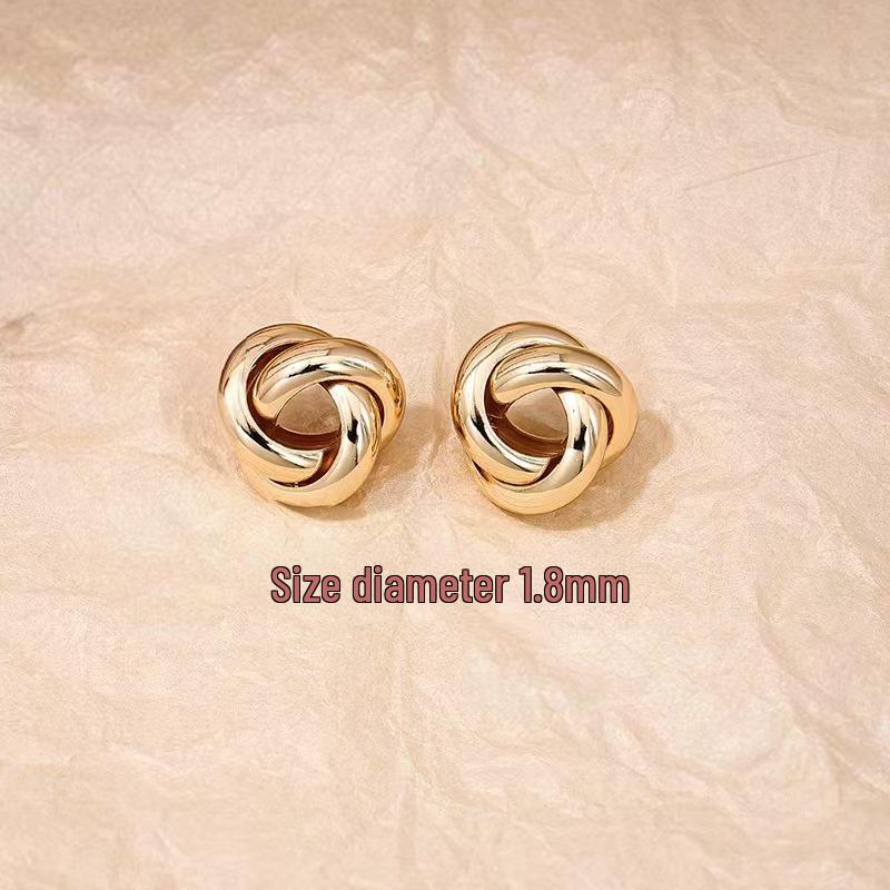 European-American Geometric Twist Circle Earrings – Stylish, Multi-layered, and Versatile