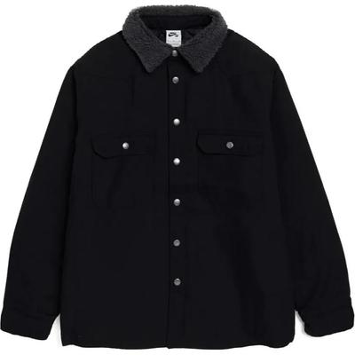 Nike Solid Color Single-Breasted Collar Long Sleeve Jacket Unisex Jackets Black FQ0513-010