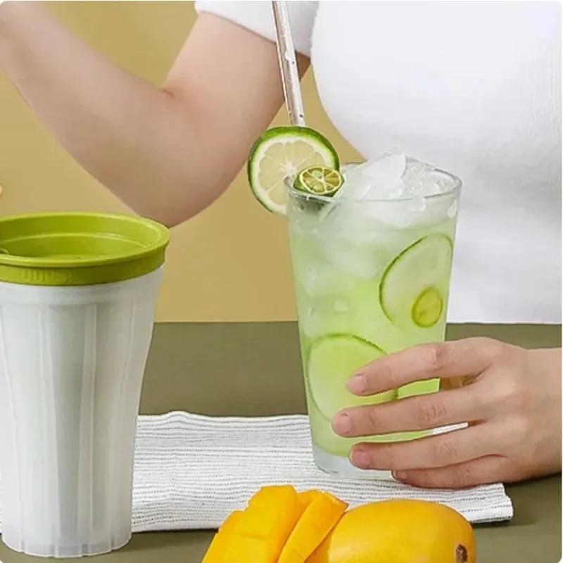 TPE Smoothie Cup Pinch Cup Homemade Crushed Ice Slush Squeeze Cup Diy Cold Beverage Home Kitchen Accessories Make