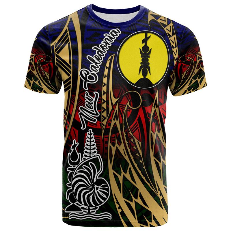 New Caledonia 3D Printed T Shirt Men Summer Crew Neck Short Sleeves Hawaiian Oversized Tees Casual Streetwear Polynesian T-shirt