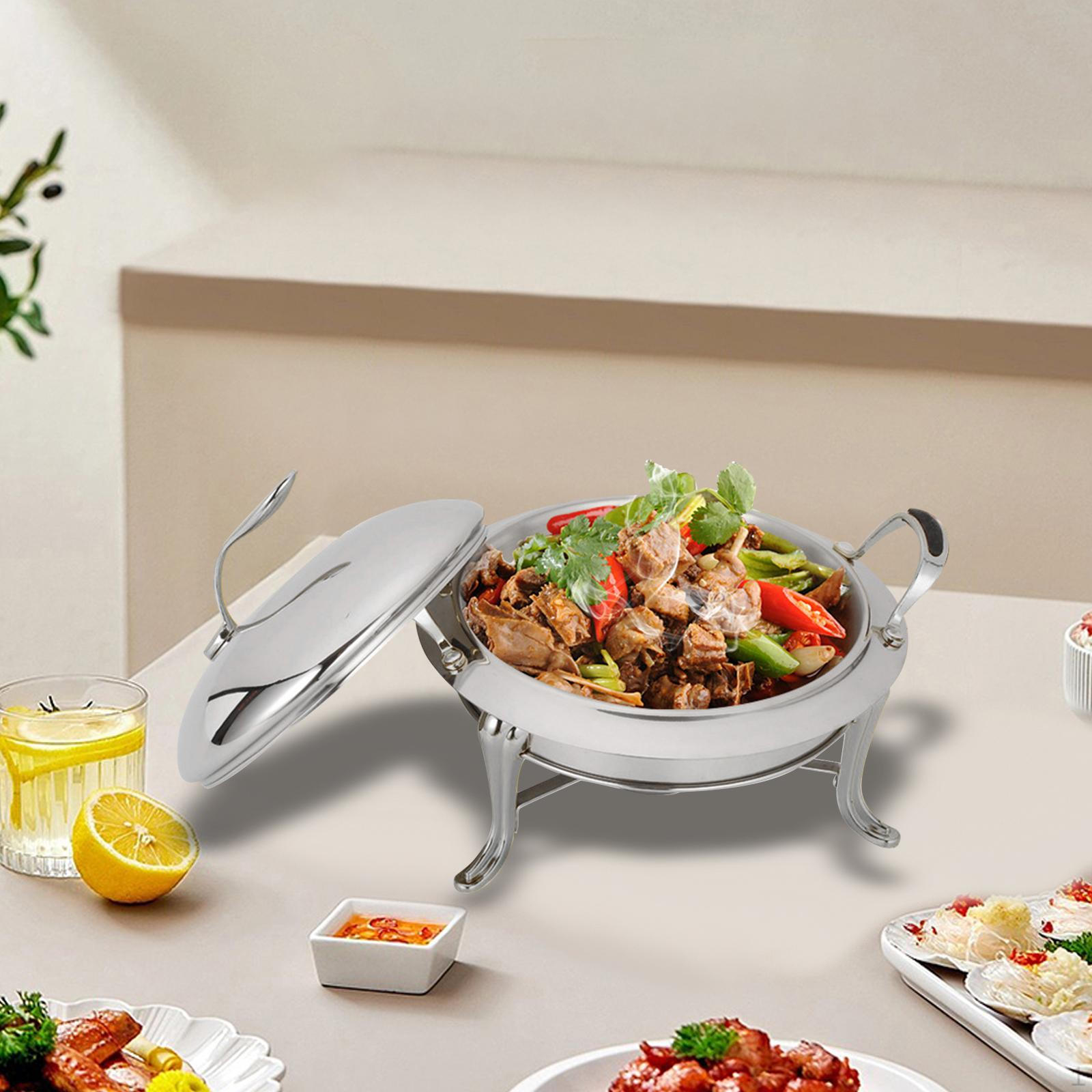 

Chafing Dish Cooking Pot Plates Portable Thickened Camping Alcohol Stoves for Backpacking срібний