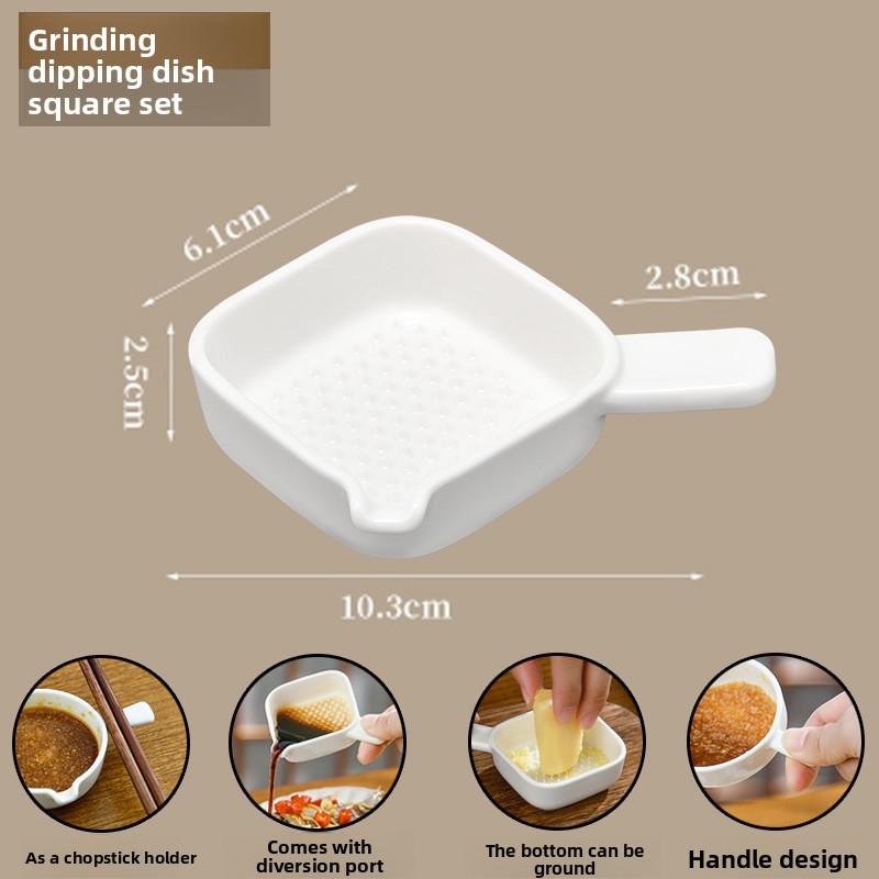 

Пластиковая квадратная тарелка для соуса в японском стиле для домашнего использования белый
