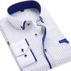 Weiß Großgröße 5XL Herren Hemd 2026 Neu Langarm Slim Fit Button-Down-Kragen Gute Qualität Bedruckte Businesshemden