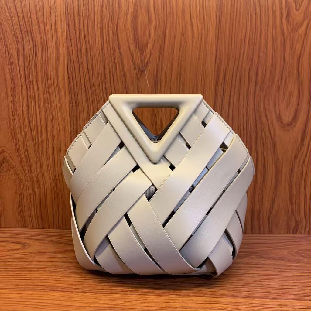 2025 Women's Woven Basket Bag - Large Capacity Birdcage Handbag, Shoulder & Crossbody, Hollow Design