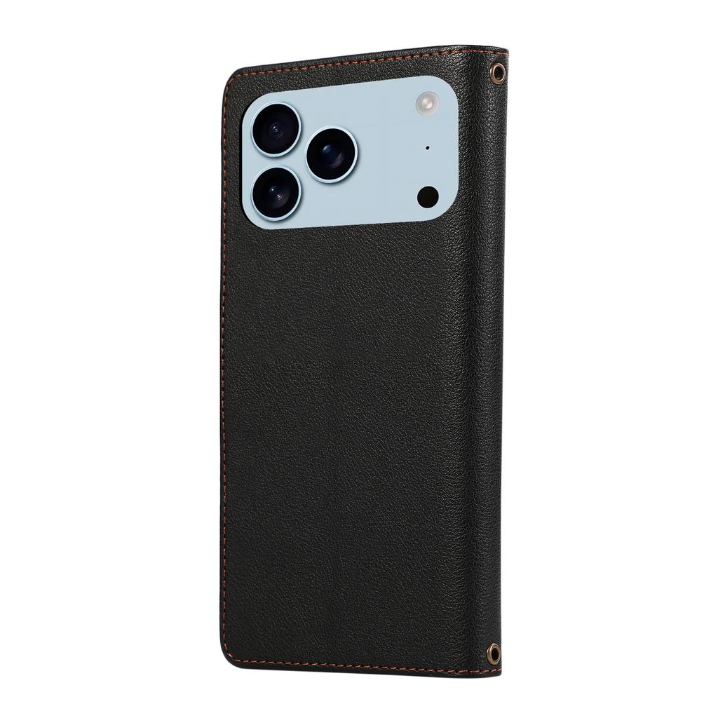 For iPhone 17 Pro Max Case Multi Card Slots Zipper Leather Phone Cover with Wrist Strap
