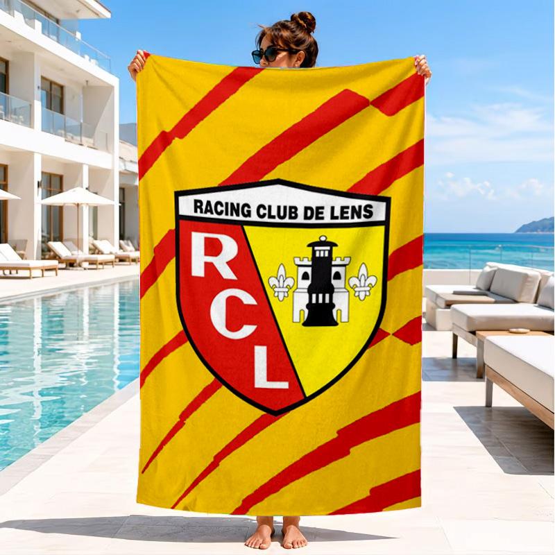 Racing Club De Lens Crest Beach Towel, Quick-drying, Easy To Care For, Suitable for Both Fitness and Beach Vacations,Sports Essential