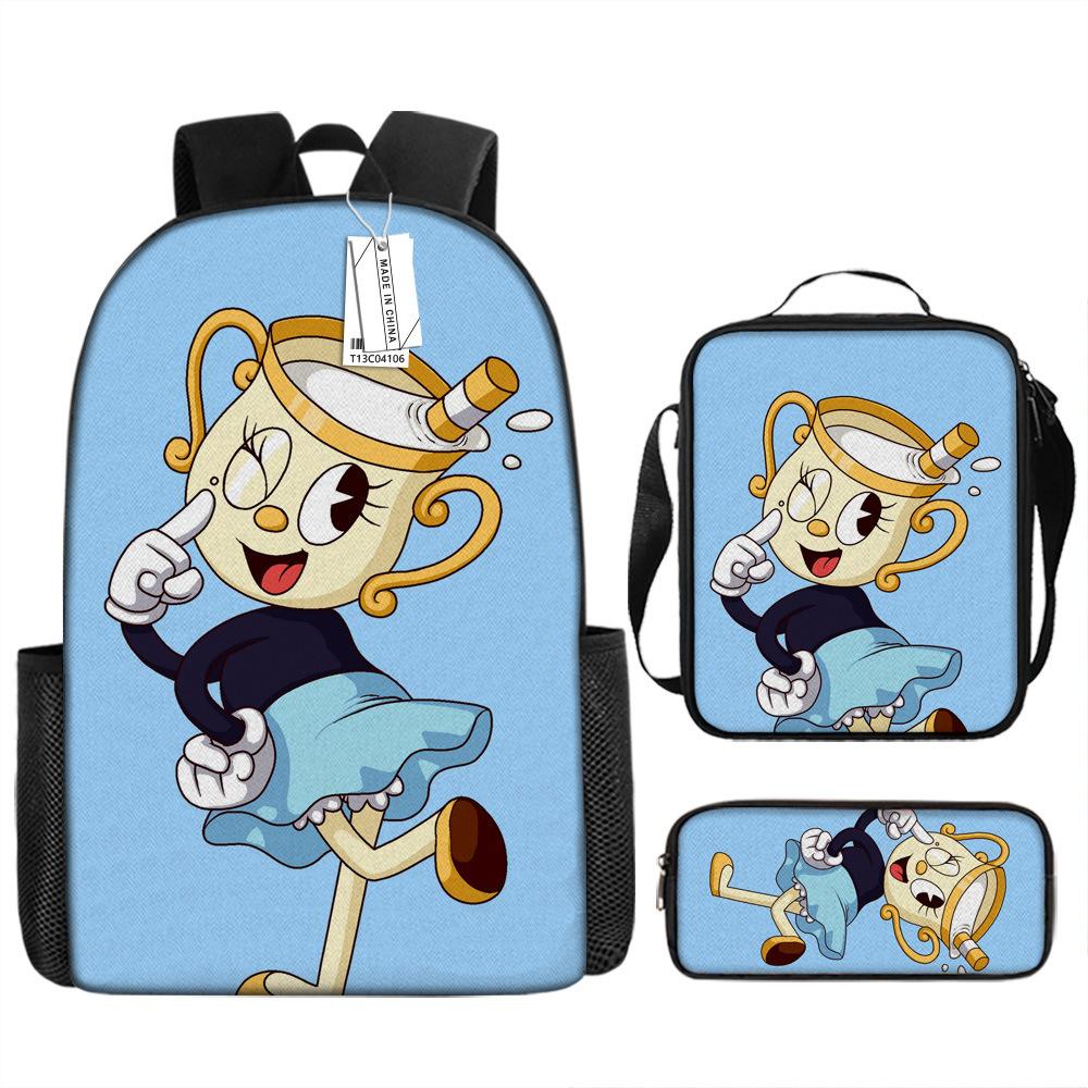 Teetasse Kopf Schüler Schultasche Kinder Rucksack Ranzen Anime