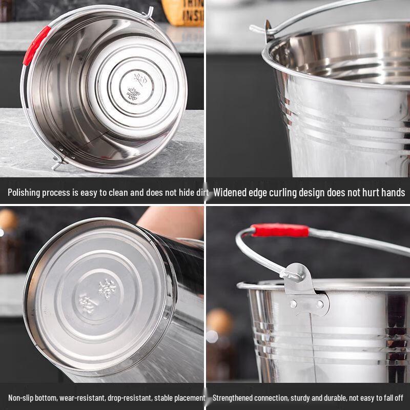 Stainless Steel Storage Bucket with Handle