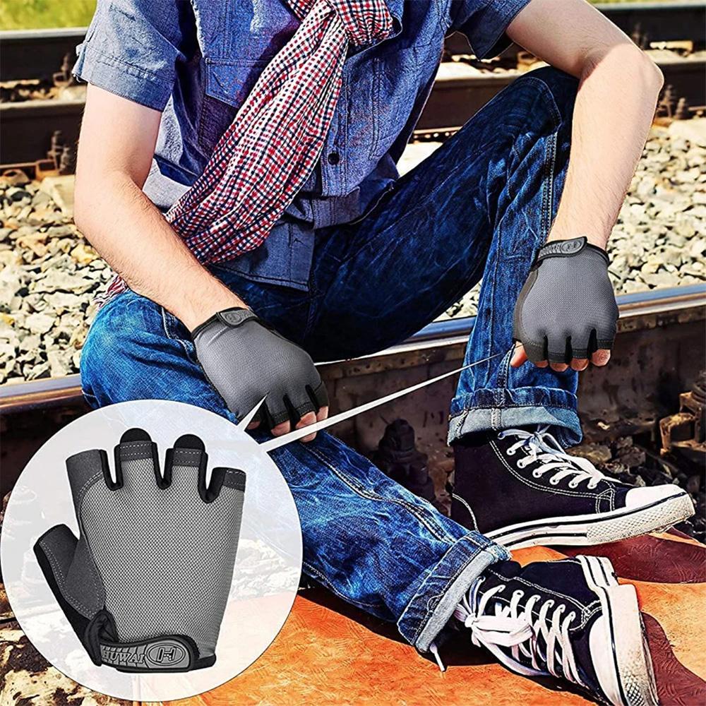 Durable And Safe Non-Slip Half-Finger Training Gloves – Shock-Absorbing & Breathable Design For Cycling Gym Workouts & Fitness