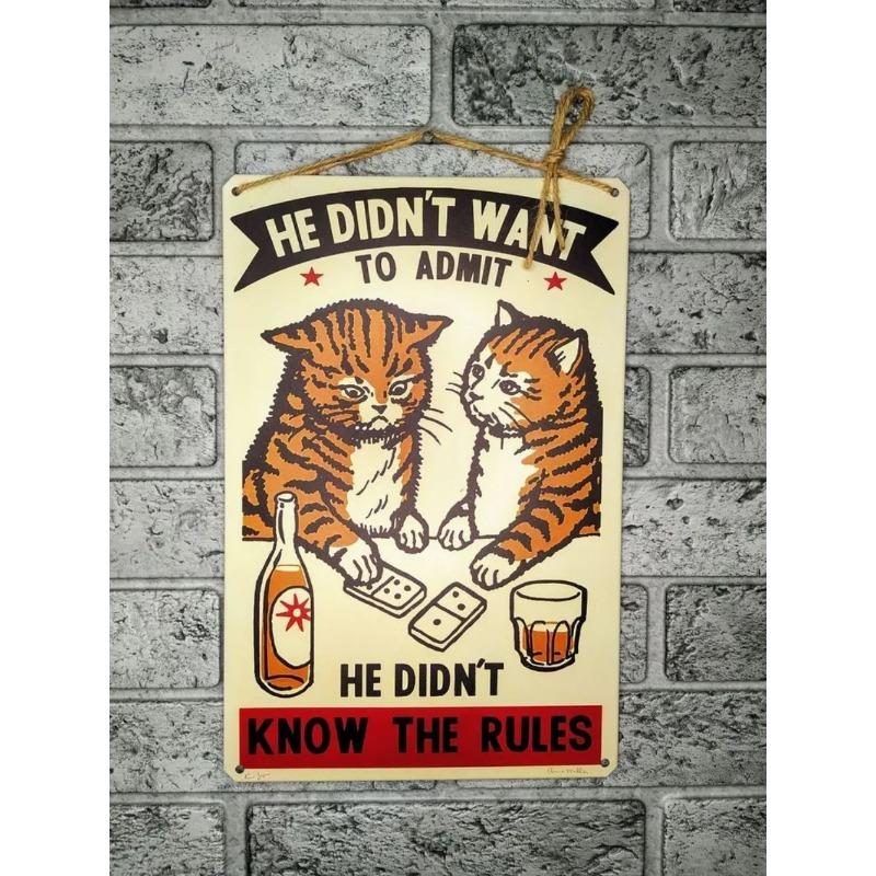Katzen Metall Wandkunst, Haustierliebhaber Poster Schild