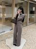 Korean Style Knit Two-Piece Set: Cozy Autumn/Winter Loose Sweater & High Waist Floor-Length Pants