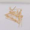 100pcs Color Retention 14K Gold Nine-Character Needle 9-Character Needle Round Head Needle Diy Handmade Bracelet Necklace Beaded Material Accessories