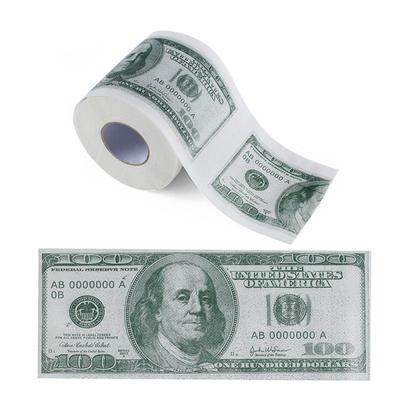 Komik Yüz Dolarlık Banknot Tuvalet Rulosu Kağıt Para Rulosu 100 Dolarlık Roman Hediye 2 Katlı Kağıt Havlular Mendil Banyo Malzemeleri
