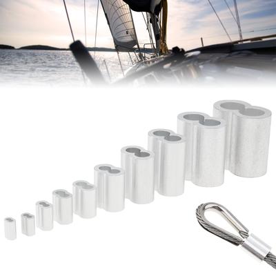 1-50Pcs Steel Wire Rope Crimp Sleeve M1 To M12 Cable 8-Shape Fixing Clip Aluminum Wire Ferrules Hardware Accessories