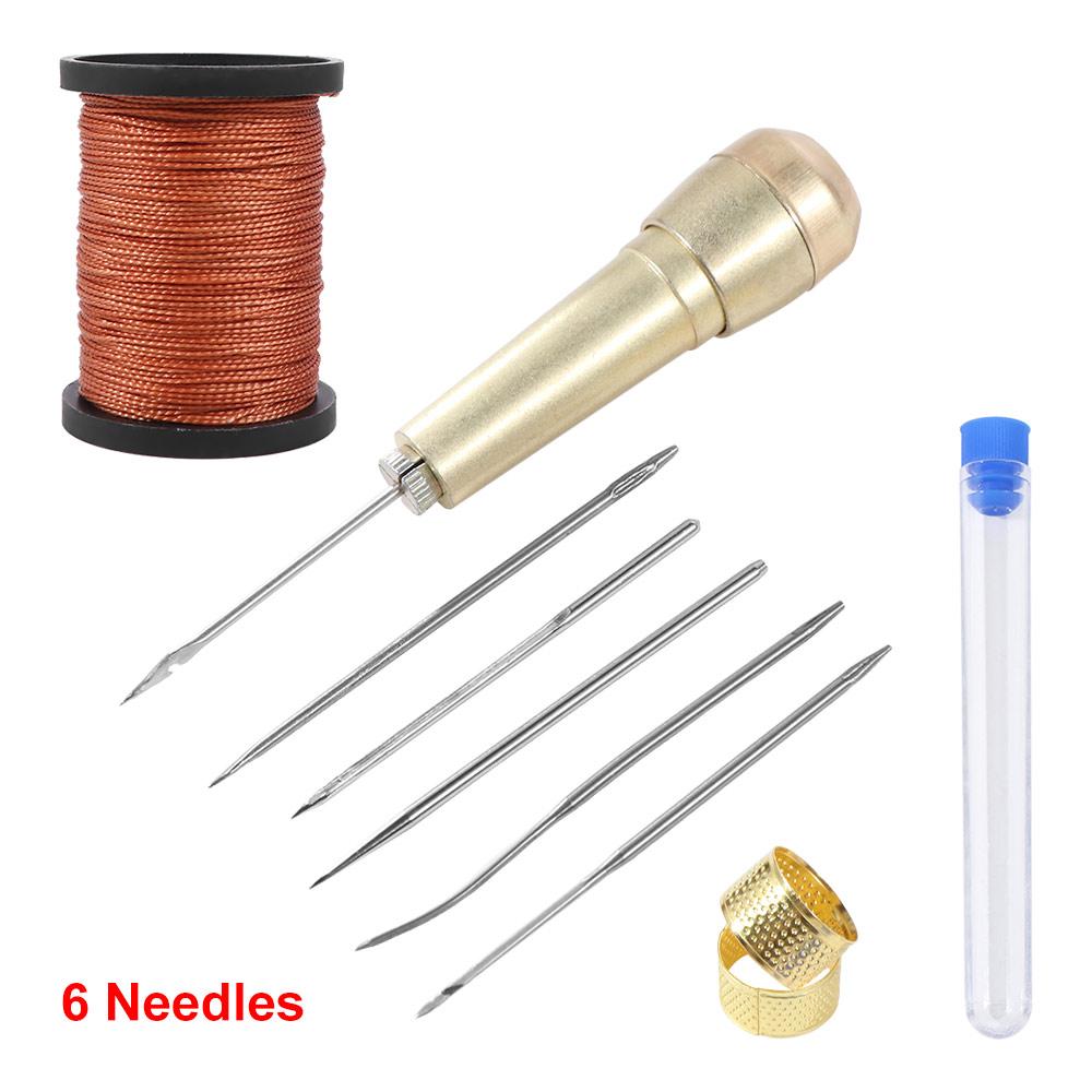 1Set with Copper Handle Handmade Leather Sewing Tools  for Shoes and Leather Repairs