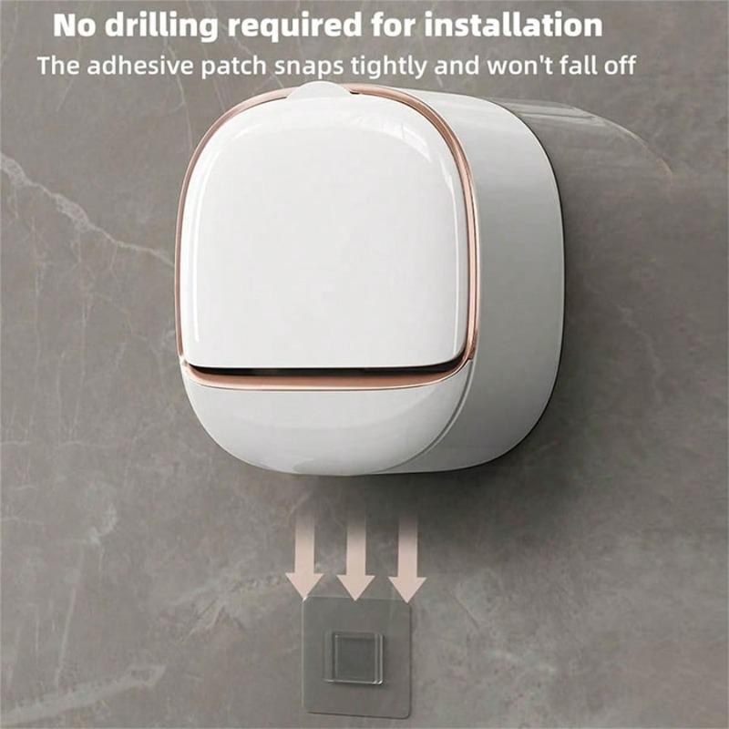 Wall Mounted Soap Holder With Lid, High-End Drainage Soap Holder, Waterproof Soap Dish Storage, Suitable For Bathroom, Shower