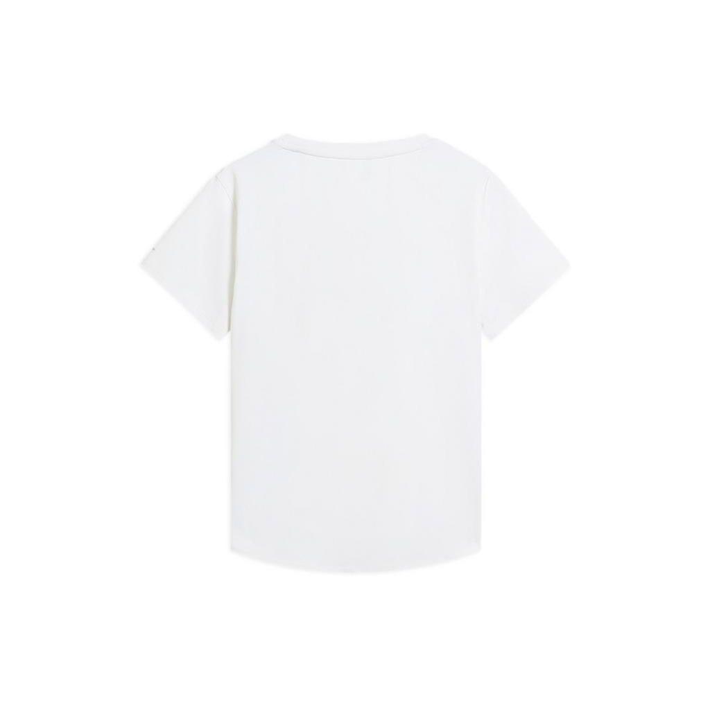 Li Ning Fitness Series Casual Solid Color Letter Quick-Dry Cool Short Sleeve T-Shirt Women Tops White ATSS406-8