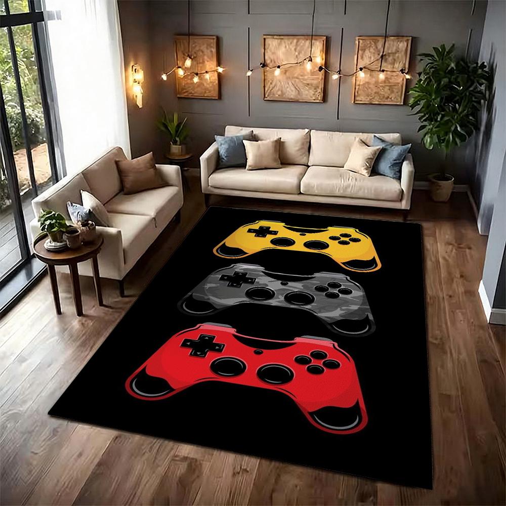 Colorful Game Controllers Patterned Rug Absorbent Nonslip Carpet For Bedroom Kitchen Bathroom Home Decor Halloween Gift