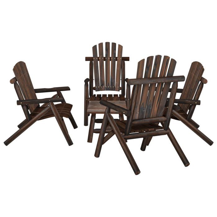 VidaXL Ensemble de Salon de Jardin 5 pcs, Mobilier d'Extérieur avec Table, Ensemble de Meubles de Terrasse Patio, Bois 3185518