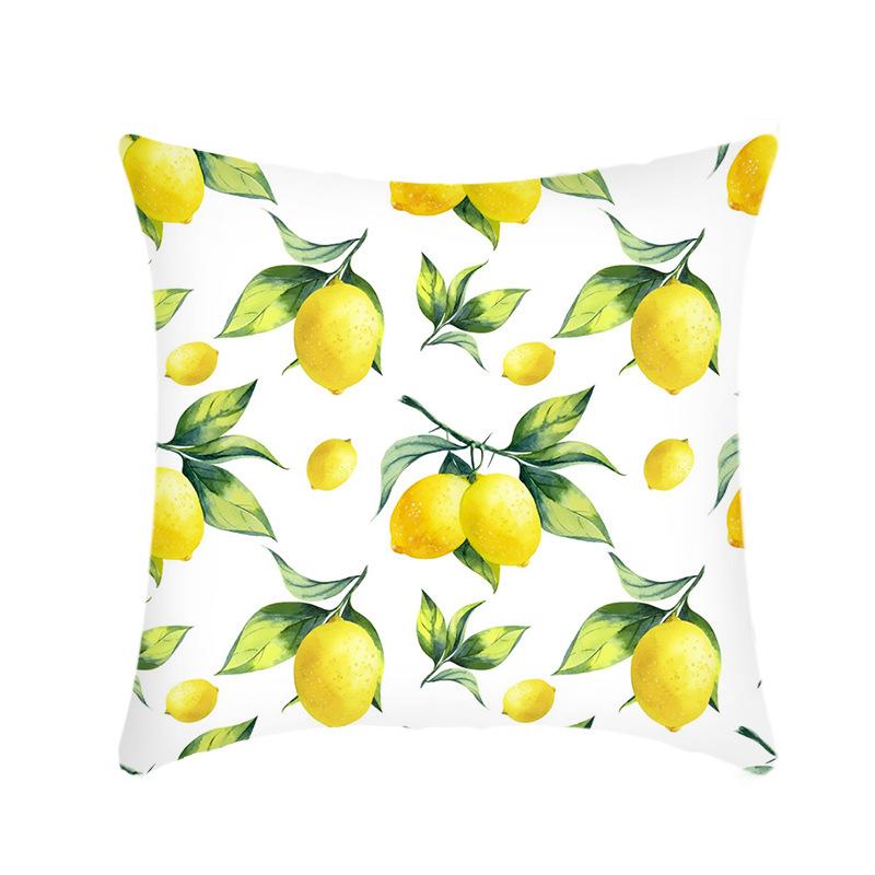 

New Simple Lemon Series Pillow Ins Small Fresh Sofa Bedside Office Nap Pillow Single-sided 45x45cm (excluding core)