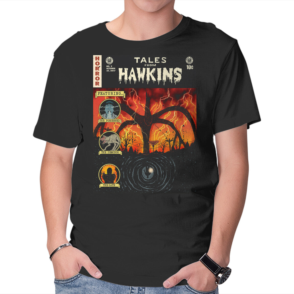 Unisex Crew Neck T-Shirt Tales From Hawkins Graphic Short Sleeve Casual Tee XXL