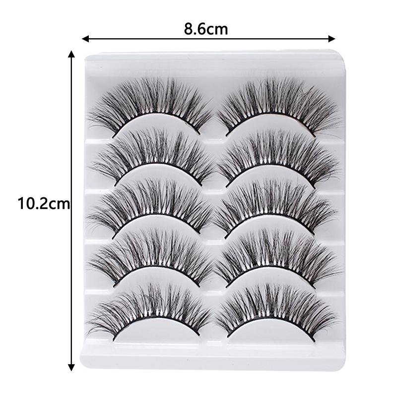 5 Pairs Of 3D 3D Natural False Eyelashes Curl All Match Eyelashes Curl False Eyelashes Naturally