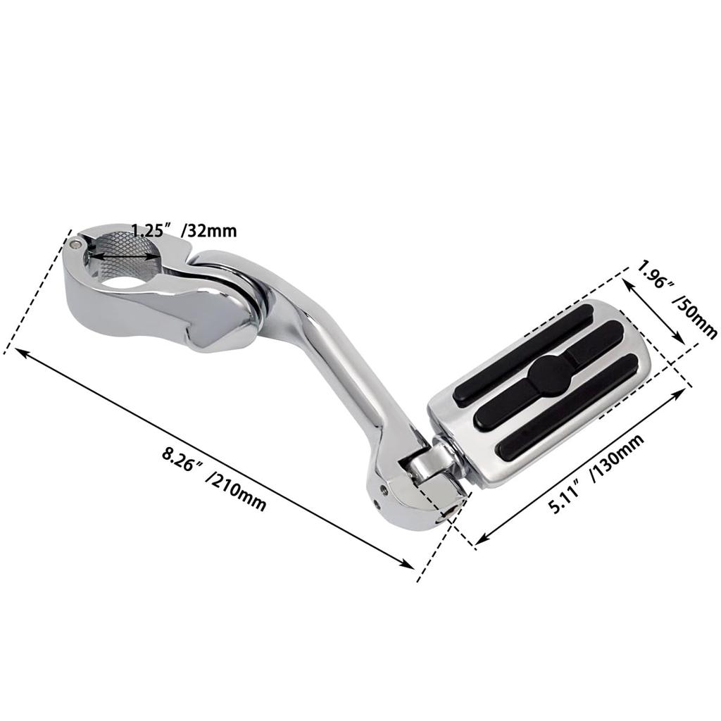 FOVPLUE Long Angle Highway Motorcycle Adjustable Highway Footpegs for Harley Road Electra Road Street and 1 Engine Guard 1.25" Pegs, Touring, Glide,
