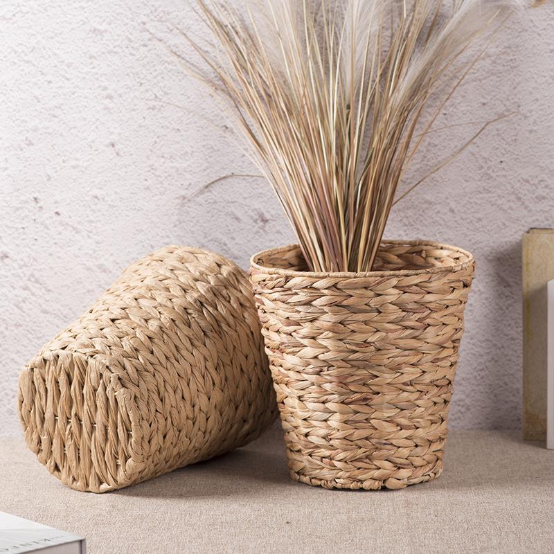 Handmade Woven Rope Storage Basket Flower Pot Planter Basket Laundry Dirty Clothes Storage Potted Garden Plant Flower Holders