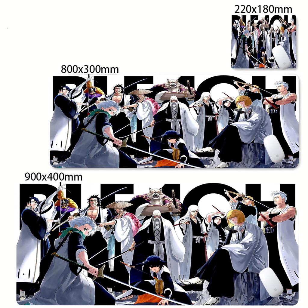 Large Mouse Pad Black White Anime BLEACH Mause Mats Gaming Accessories Office Gamer Keyboard Desk Mat Kurosaki Ichigo Mousepad