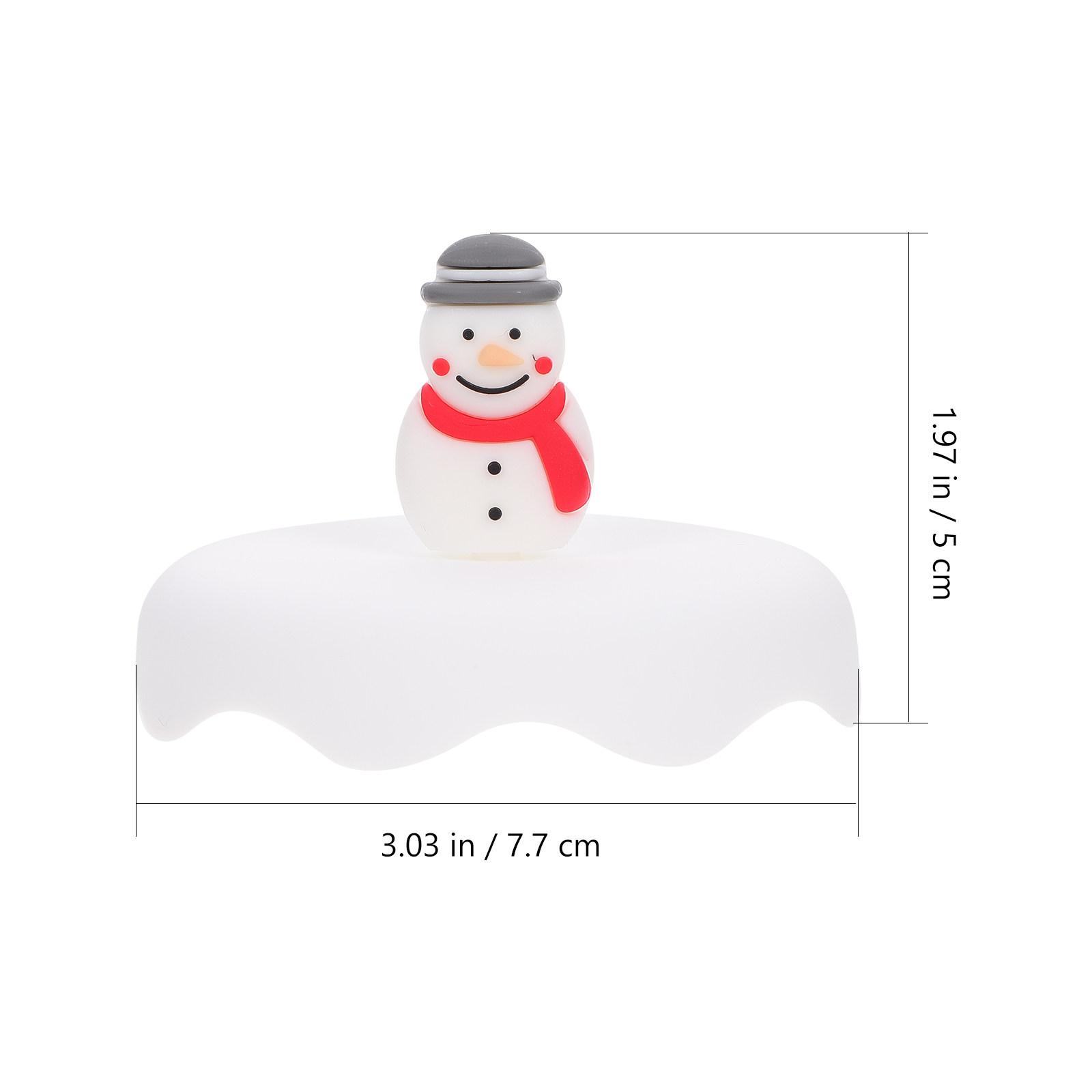 2pcs Christmas Snow Cup Covers Silicone Leakproof Cup Lids For Airtight Sealing Covers Heat-Resistant Cartoon Lid Dustproof