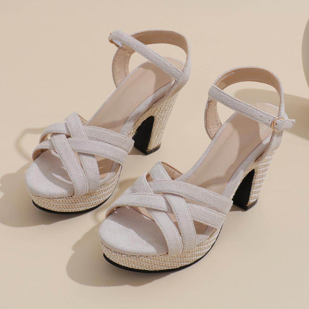 Moda 2024 Nuevo Verano Mujer Sexy Tendencia Moda Sandalias de Tacón Alto Mujer Casual Antideslizantes Punta Abierta Plataforma Zapatos Elegantes Sandalias de Tacón