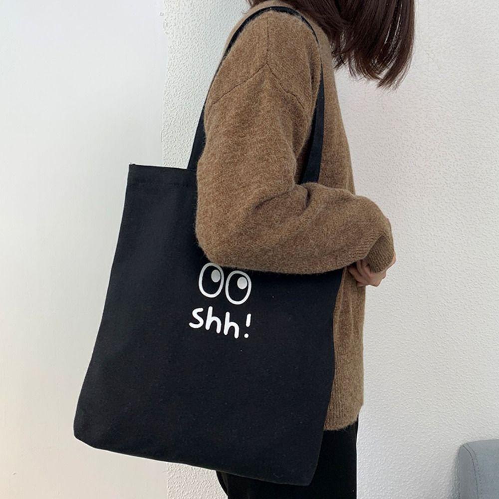 Large Capacity Canvas Tote Bag Portable Cloth Shoulder Bag All-match Mommy Handbag Women