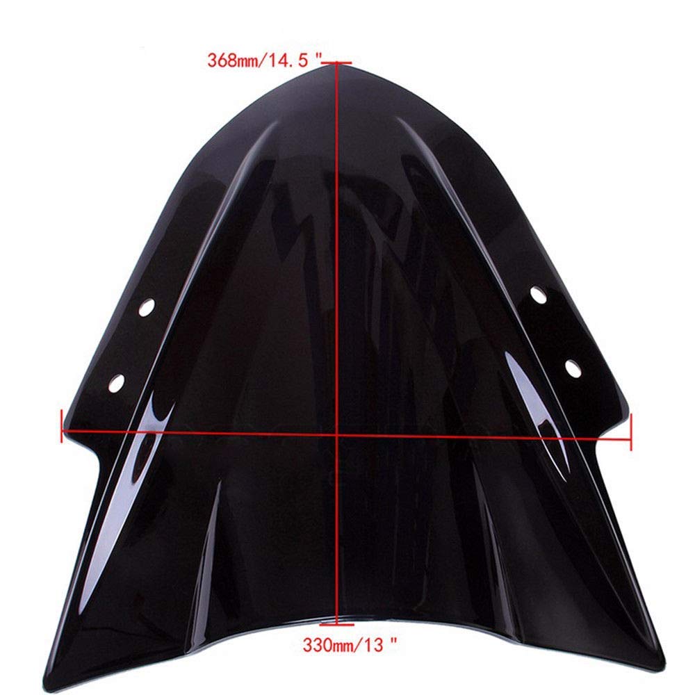 Karun FOR Kawasaki Z125 Z750 Z800 Front Glass Windscreen Cover (Black)