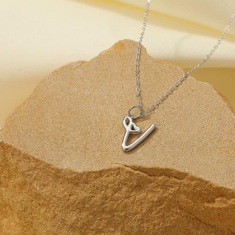 Banyan Tree S925 Silver English Letter Pendant Necklace - Simple, Elegant Style for Mother's Day