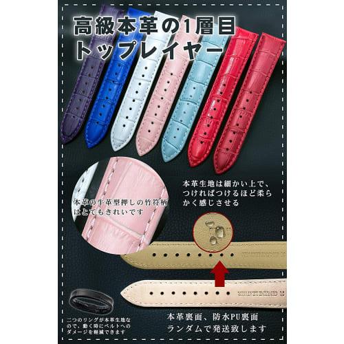 TONCHARME EASY CLICK Replacement Crocodile-Embossed Leather Watch Strap, Push-Button Operated, Folding Style, 12-24mm, Gold Buckle (14mm, Navy)