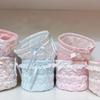 New Satin Quilted Round Storage Basket - Cute Handmade Desktop Organizer