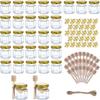 Hexagonal Glass Bottles for Honey, Jam, and Chili Sauce - 45 Sealed Mini Bottles