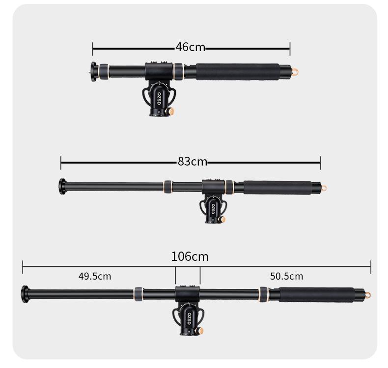 8 Lightweight Camera Overhead Shooting Bracket DSLR Tripod Extension Rod Set for Mirrorless or Mobile Horizontal Shooting