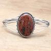 Mahogany Obsidian Gemstone Ethnic Silver Jewelry Cuff Bracelets7''Adjustable