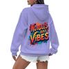 Colorful Letter Print Women'S Hoodie Spring Autumn Street Casual Fashion Shoulder Sleeves Top Versatile Trend Y2K Clothing
