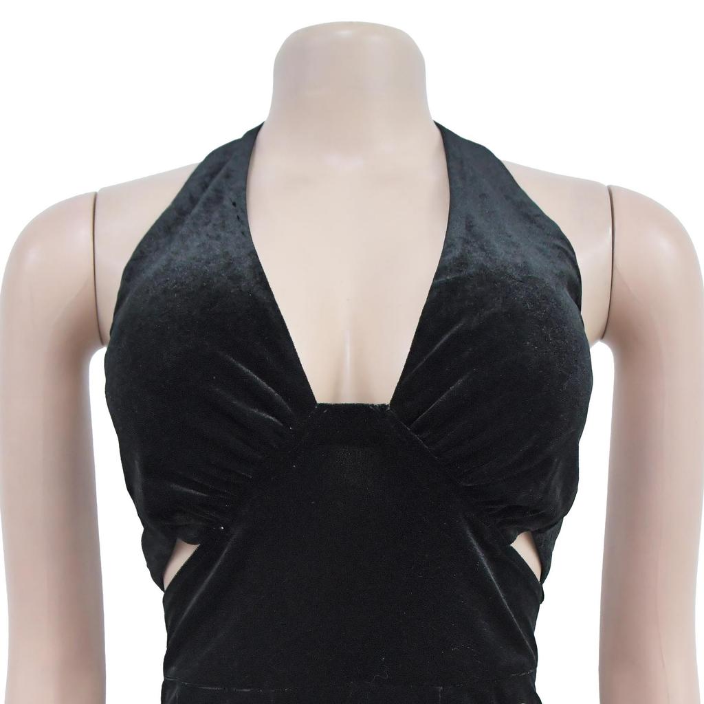 Women's Halter Backless Sexy Slit Long Dress - European and American Fashion